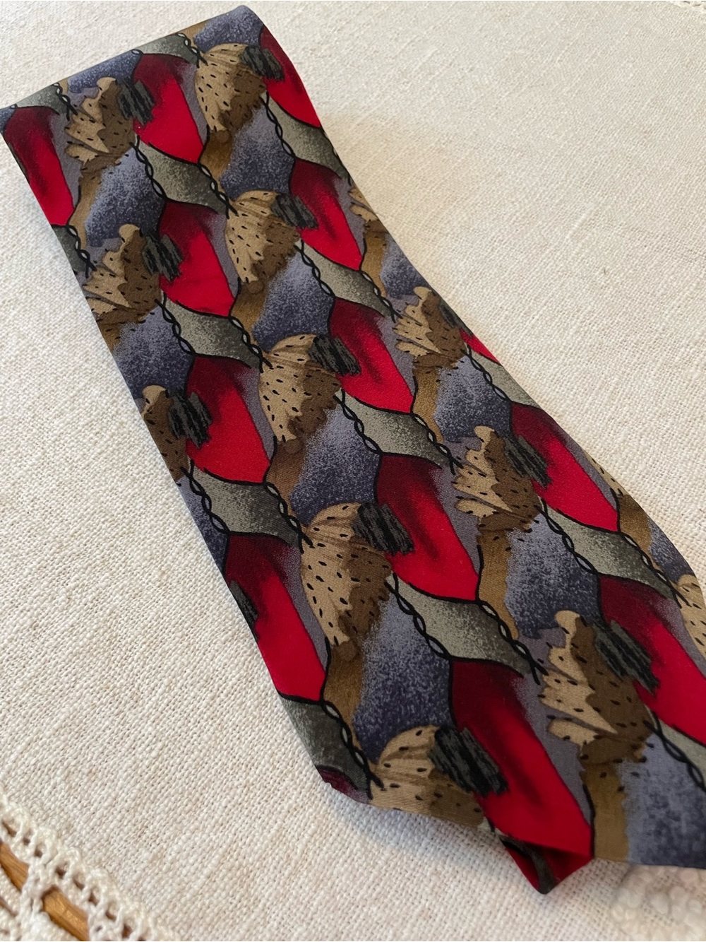 Men's Vintage Patterned Silk Tie - Classic abstract Design